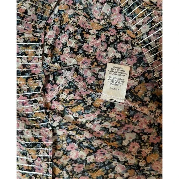 WAYF Lynwood Ditzy Floral Metallic Peplum Top SZ Med - Picture 9 of 9